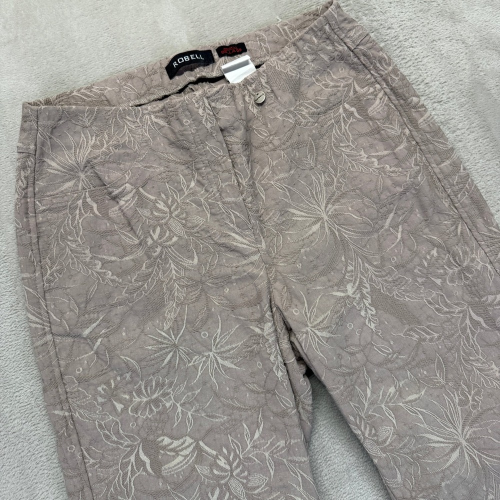 Robell Pants Women's 6 Bella 09 Floral Print Trousers Beige‎ High Waist Bulgaria